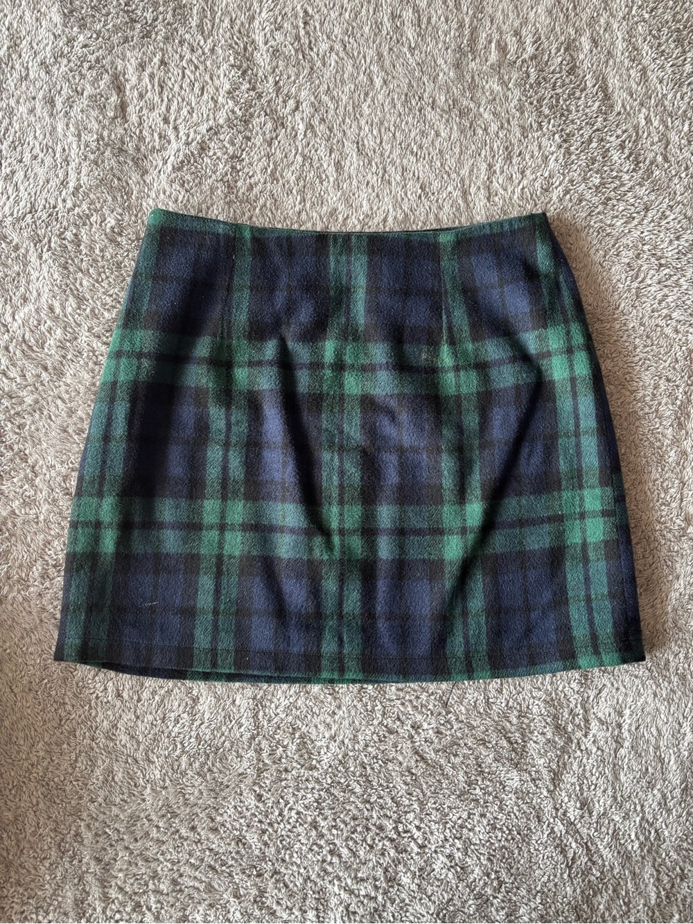 Classic Green and Navy Plaid Mini Skirt